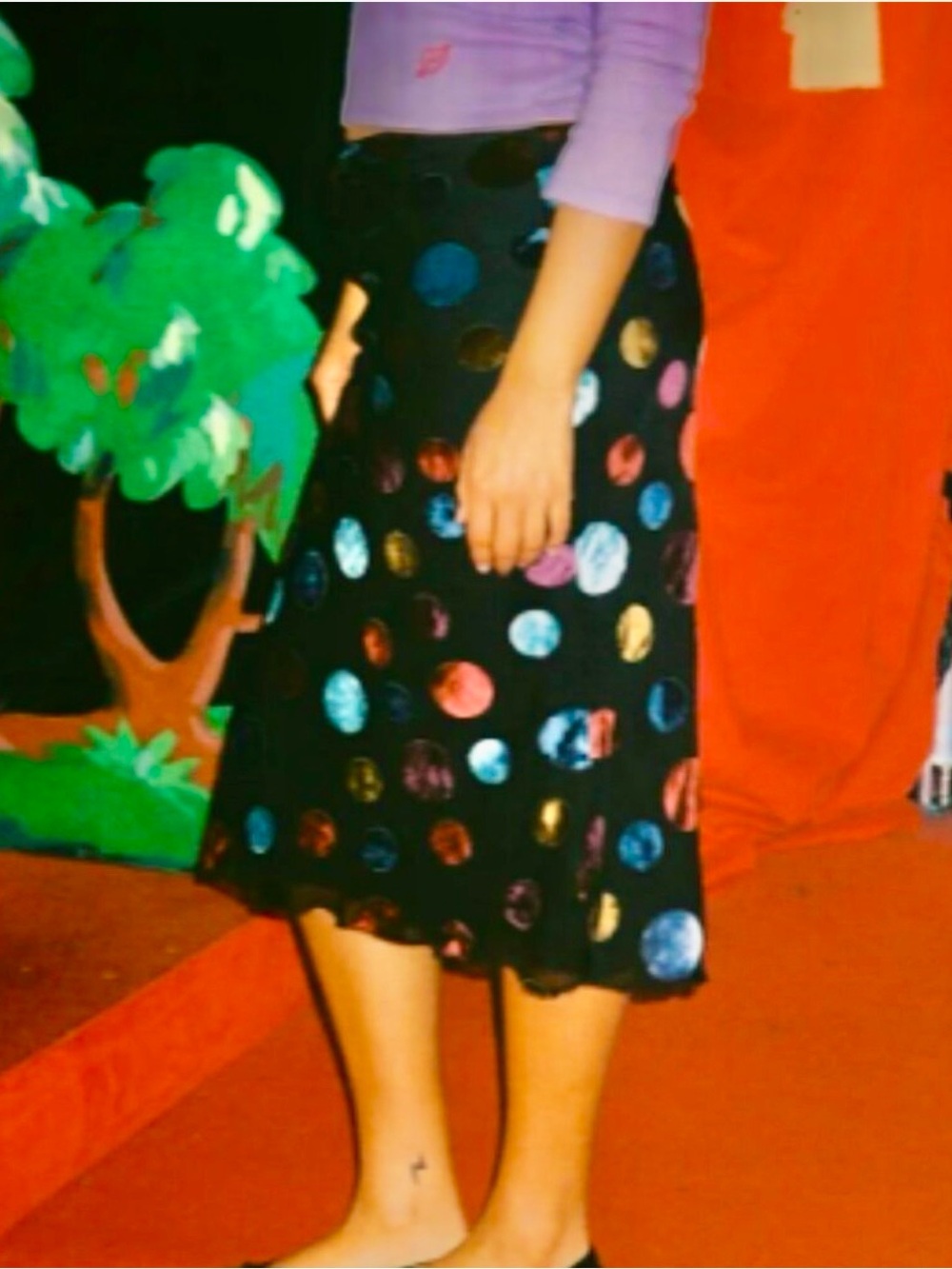 Anthropologie Lisa Says Gah Black Mesh Skirt with Velvet Polka Dots - Picture 4 of 7